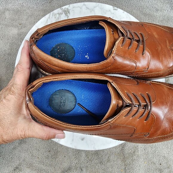 Nunn Bush Shoes Mens Size 12 Centro Flex Brown Leather Lace Up Oxfords *GUC* main image 9
